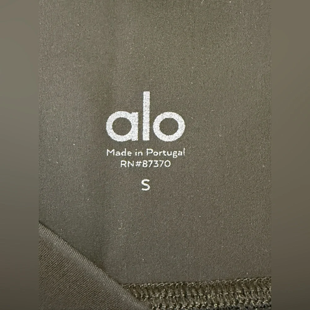 ALO Yoga Black High-Waist Leggings with Side Strap Detail